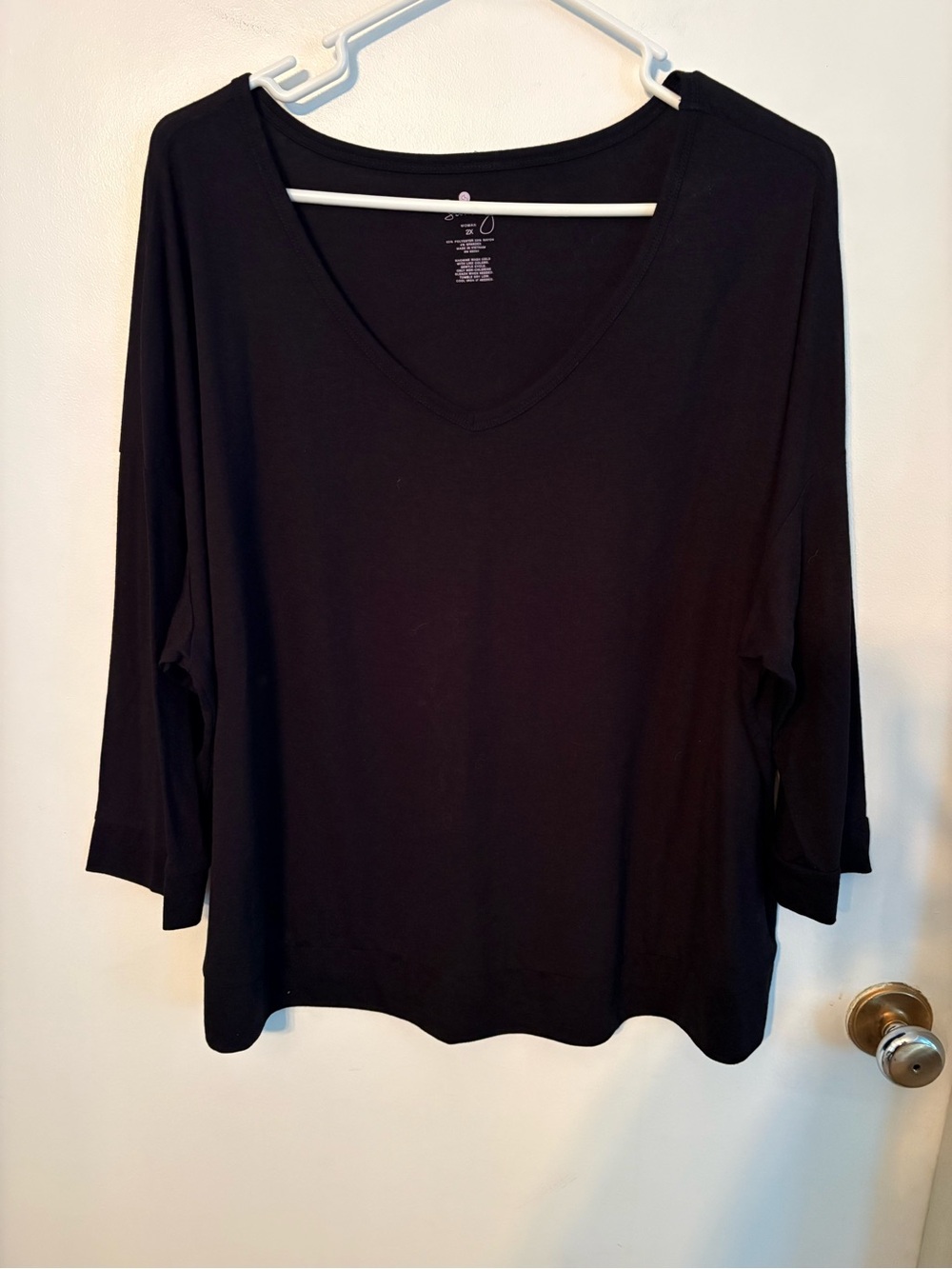 Classic V-Neck Black Women’s Top